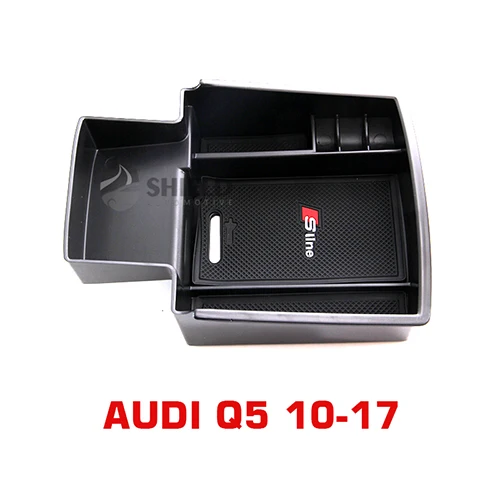 Подходит для Audi A3 A4 A5 Q3 Q5 центральный ящик для хранения подлокотник центральная консоль поддон для перчаток держатель чехол автомобильный Органайзер Tidying - Название цвета: Q5 10-17