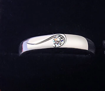 US STOCK Wedding Rings for Men Brincos Silver Engagement Ring Fashion Crystal Jewelry Aneis Bijoux Jewellery Uloveido J001M | Украшения и