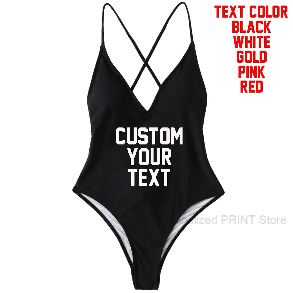 Персонализированные купальные костюмы на заказ текстовый цельный костюм