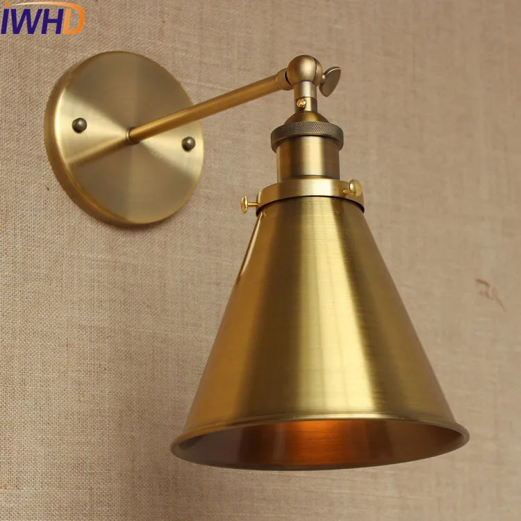 Старинный Ретро Лофт винтажный настенный светильник с золотым оттенком Edison промышленные настенные светильники бра с аппликацией Murale Pared