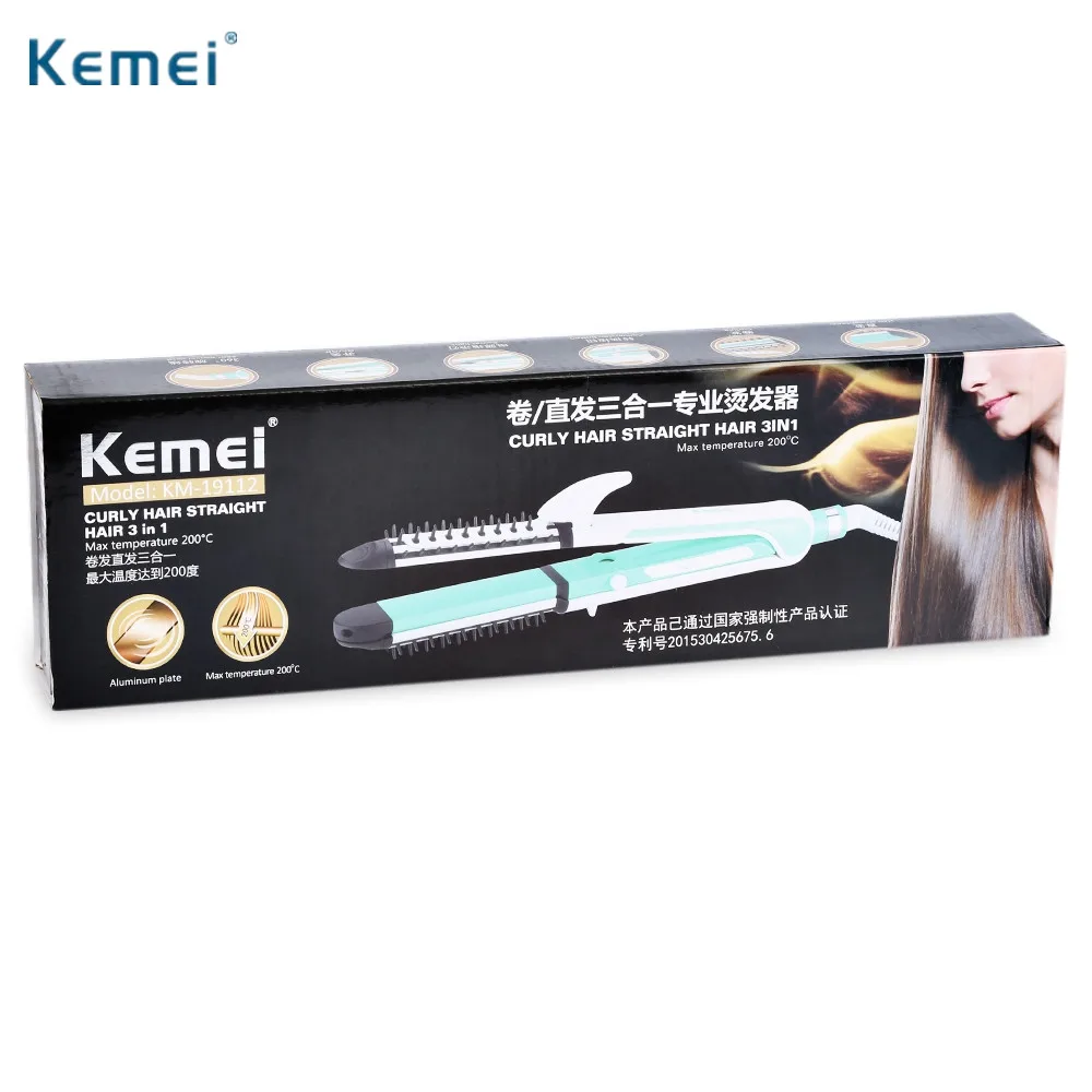 Kemei км 19112 Портативный 220 В 3 в 1 керлинг Электрический Уход за волосами Стайлинг