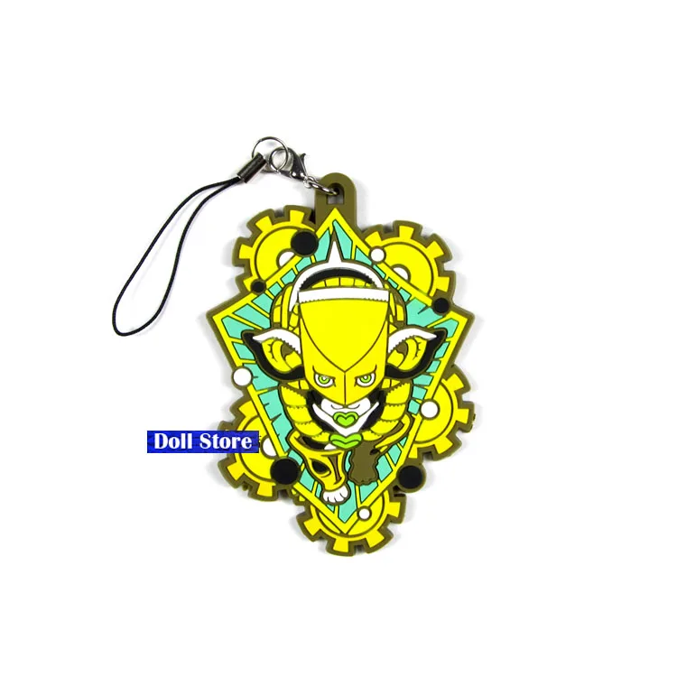 1 JOJO'S Необычные Приключения японский аниме Рисунок резиновый брелок-подвеска для мобильного телефона ремешок D213 - Цвет: 1