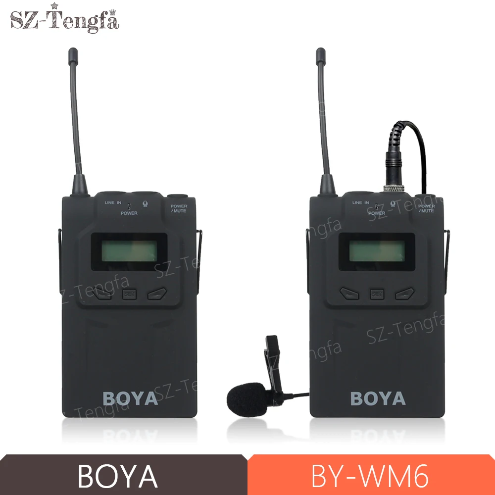 BOYA BY WM6 UHF Беспроводная микрофонная система всенаправленный Lavalier микрофон для Canon
