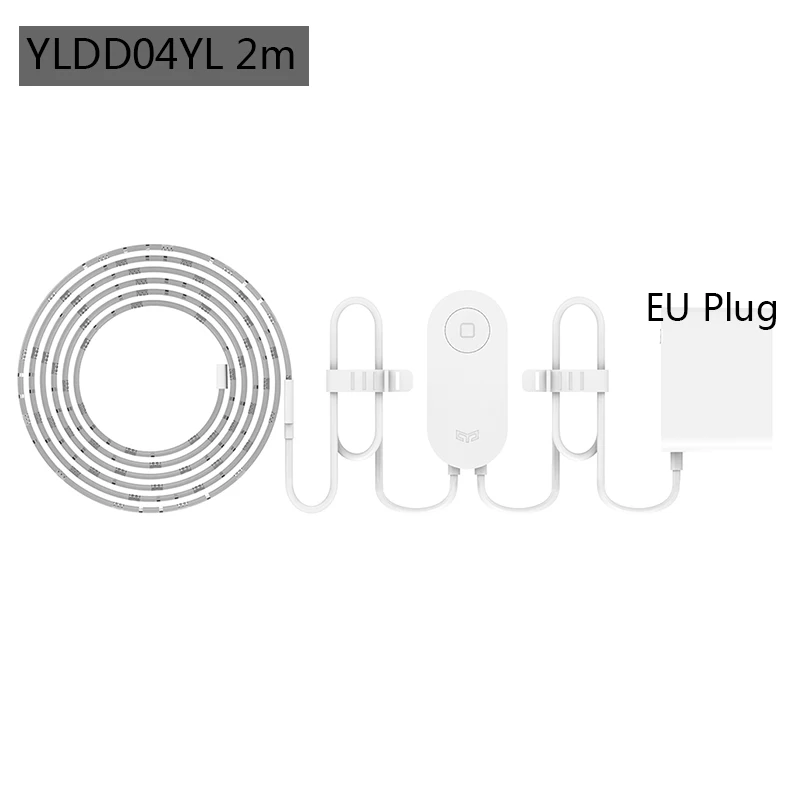 2M YLDD04YL Yeelight 2 м ЕС штекер RGB светодиодный WiFi смарт-лайтстрип для Alexa Google домашний помощник для приложения интеллектуальные сцены - Испускаемый цвет: 2M YLDD04YL