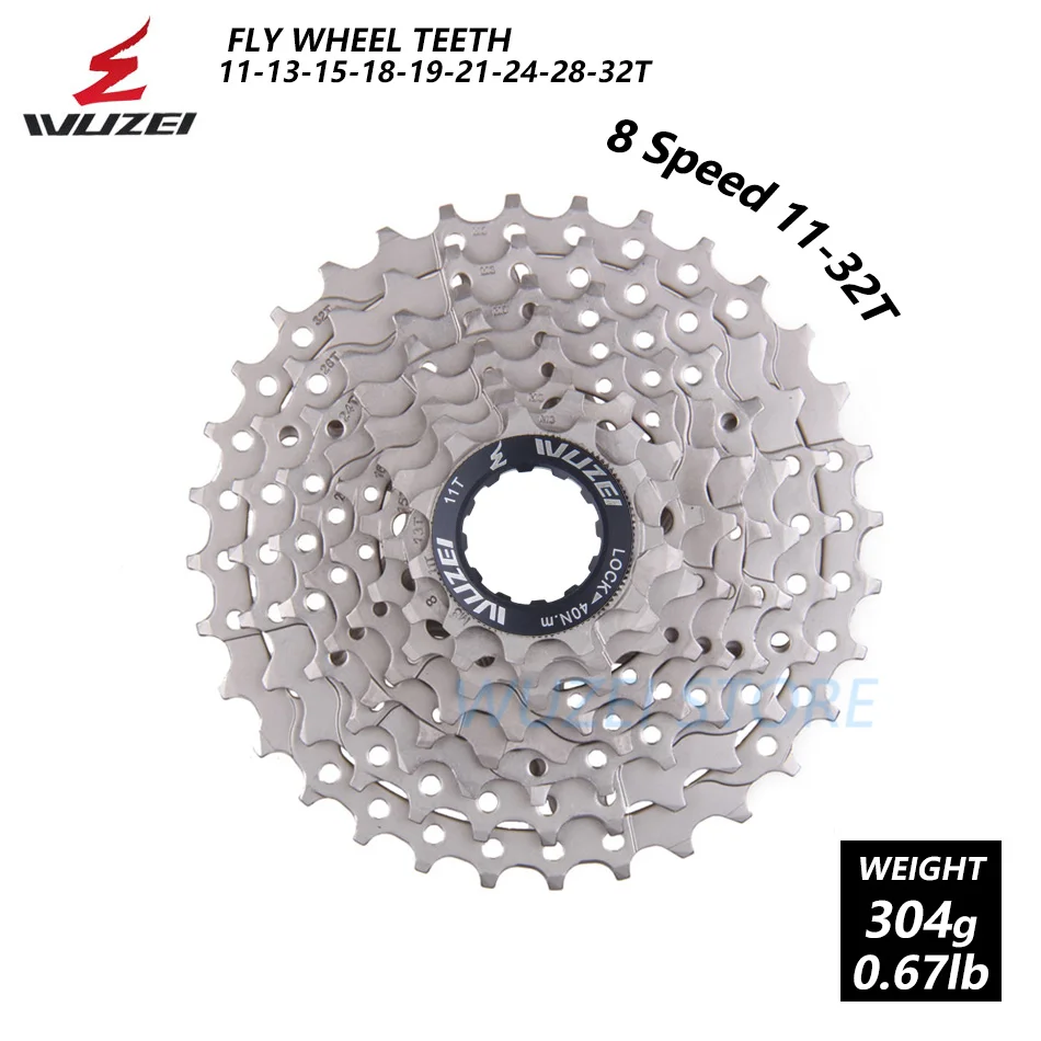 8 Speed 11-32T Wuzei 8/9/10/11 Скорость дорожный велосипед свободного хода 25/28/32/36 футболка с надписями и рисунком в колеса 18/20/24/27/30S Кассета звездочки Сталь все Размеры велосипеда Запчасти - Цвет: 8 Speed 11-32T