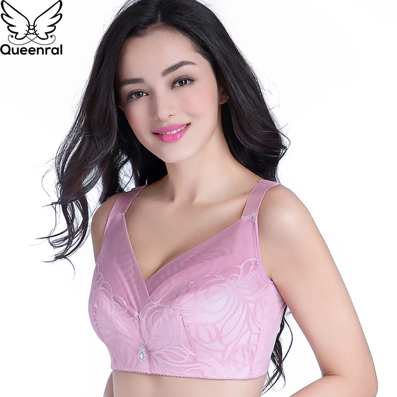 Queenral Bras For Women Underwear Lingerie BH Plus Size Brassiere Soutien Gorge Comfortable Breathable Wire Free Female Bralette