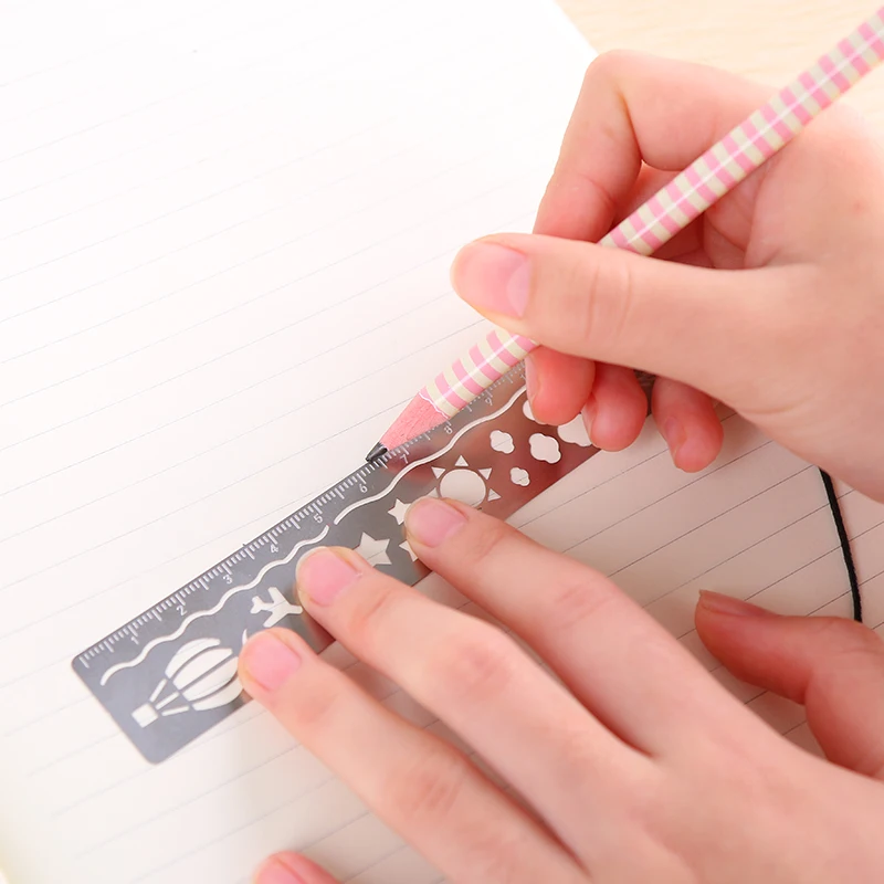 

Stationery Cute Hollow Ruler Multifunctional Creative Ruler Drawing Ruler Draw Bookmark Office Painting Supplies Student