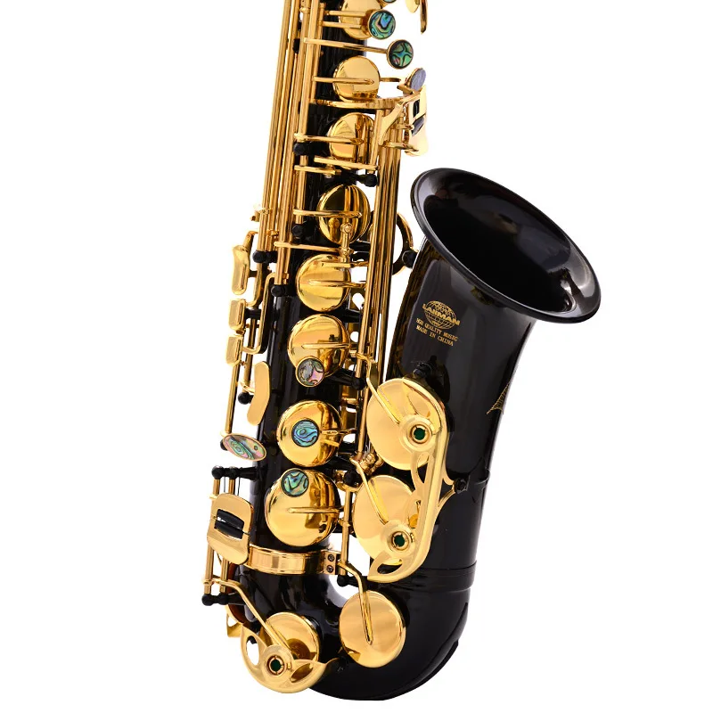 

Латунная гравировка Eb E-Flat альт-саксофон Sax Abalone оболочка кнопки ветровой инструмент с чехлом искусственный ремень кисть