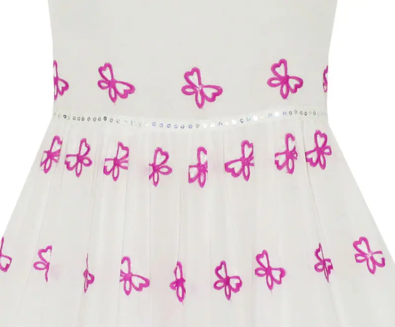 Flower Girl Dress Pink Embroidered Butterfly Princess Pageant 2020 Summer Wedding Party Dresses Size 4-10 Carnival | Детская одежда и