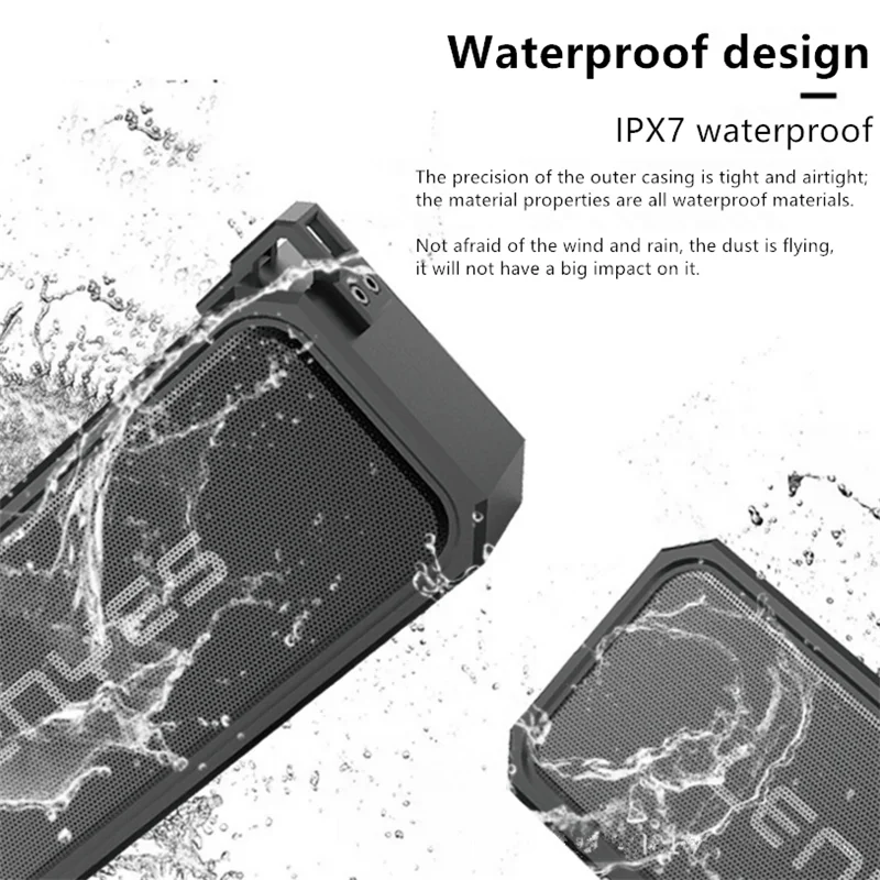 

S107 беспроводной bluetooth динамик IPX7 водонепроницаемый анти-падение сабвуфер 360 градусов стерео объемный 20 Вт портативный Bluetooth динамик