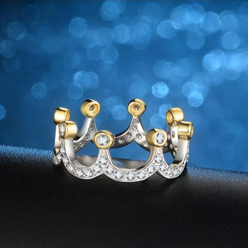 Женское Обручальное Кольцо Vecalon Crown обручальное кольцо из стерлингового серебра