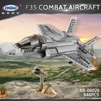 xingbao 06026 new military weapon series 646pcs the f35 fighter set building blocks moc bricks construction plane model juguetes