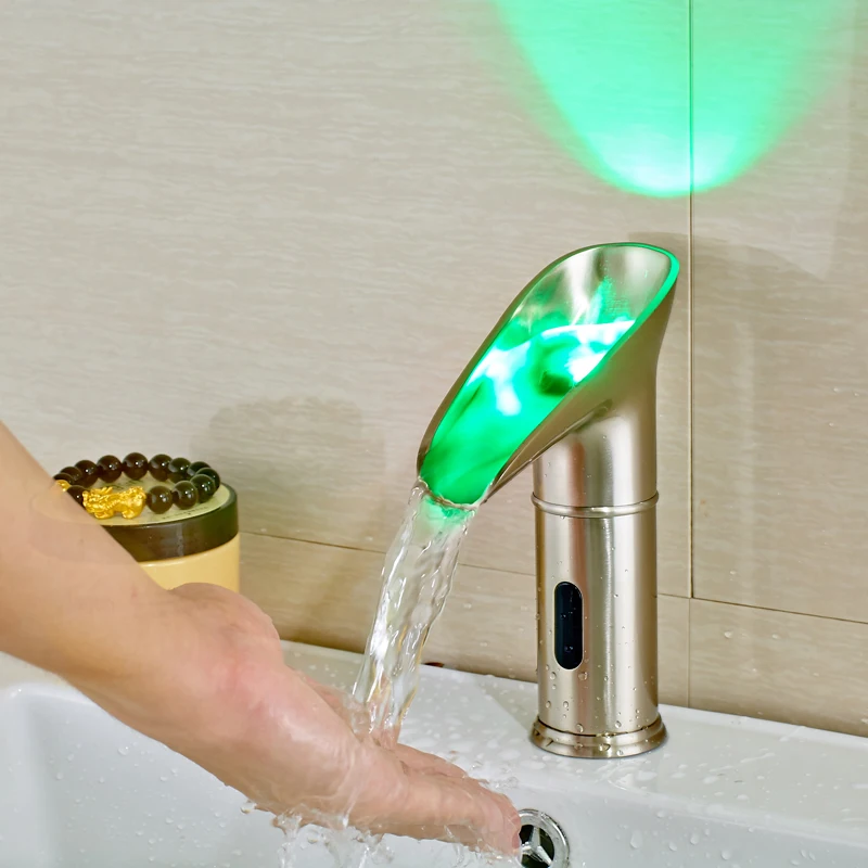 Матовый никелевый сенсорный смеситель автоматический для ванной|bathroom faucet