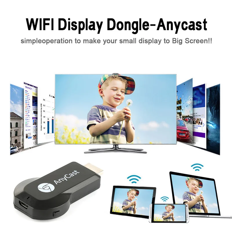 Беспроводной ТВ приемник Anycast M4 M9 Plus 1080P Wi Fi Поддержка Airplay HDMI для iPhone IOS