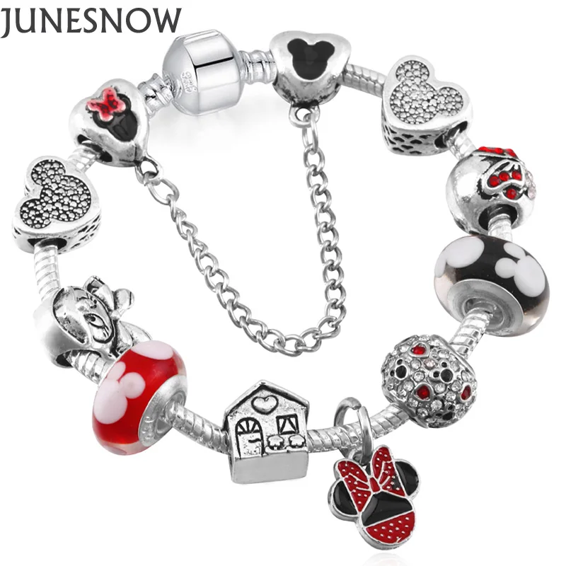 newstainless steel bangle enamel Cute Mouse Charms Fit European Bracelet &amp Bangle Vintang Love for Summer | Украшения и