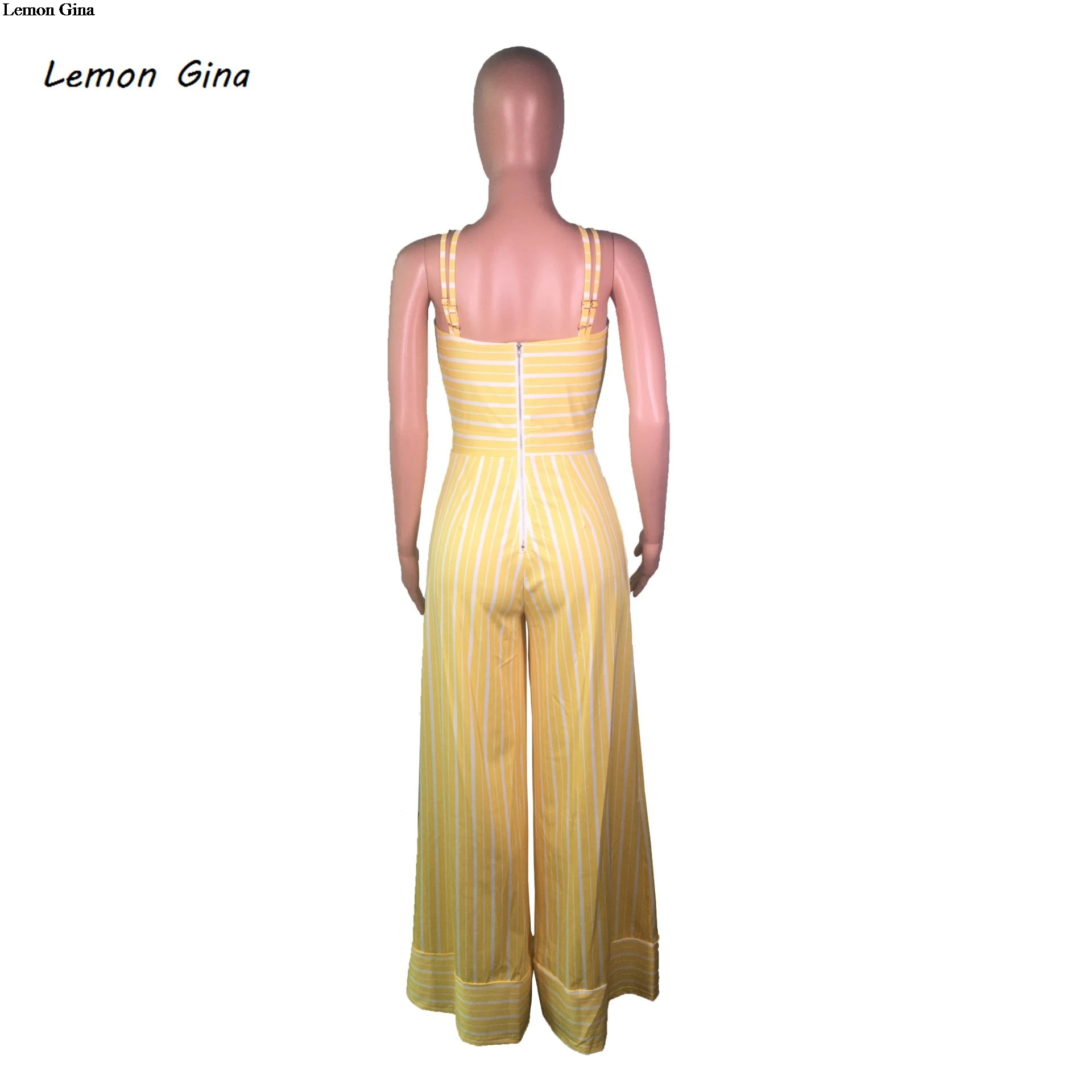 Lemon Новинка лета 2019 Wonmen Sxe для ночного клуба jumpits Boot Cut полная длина Yello в полоску