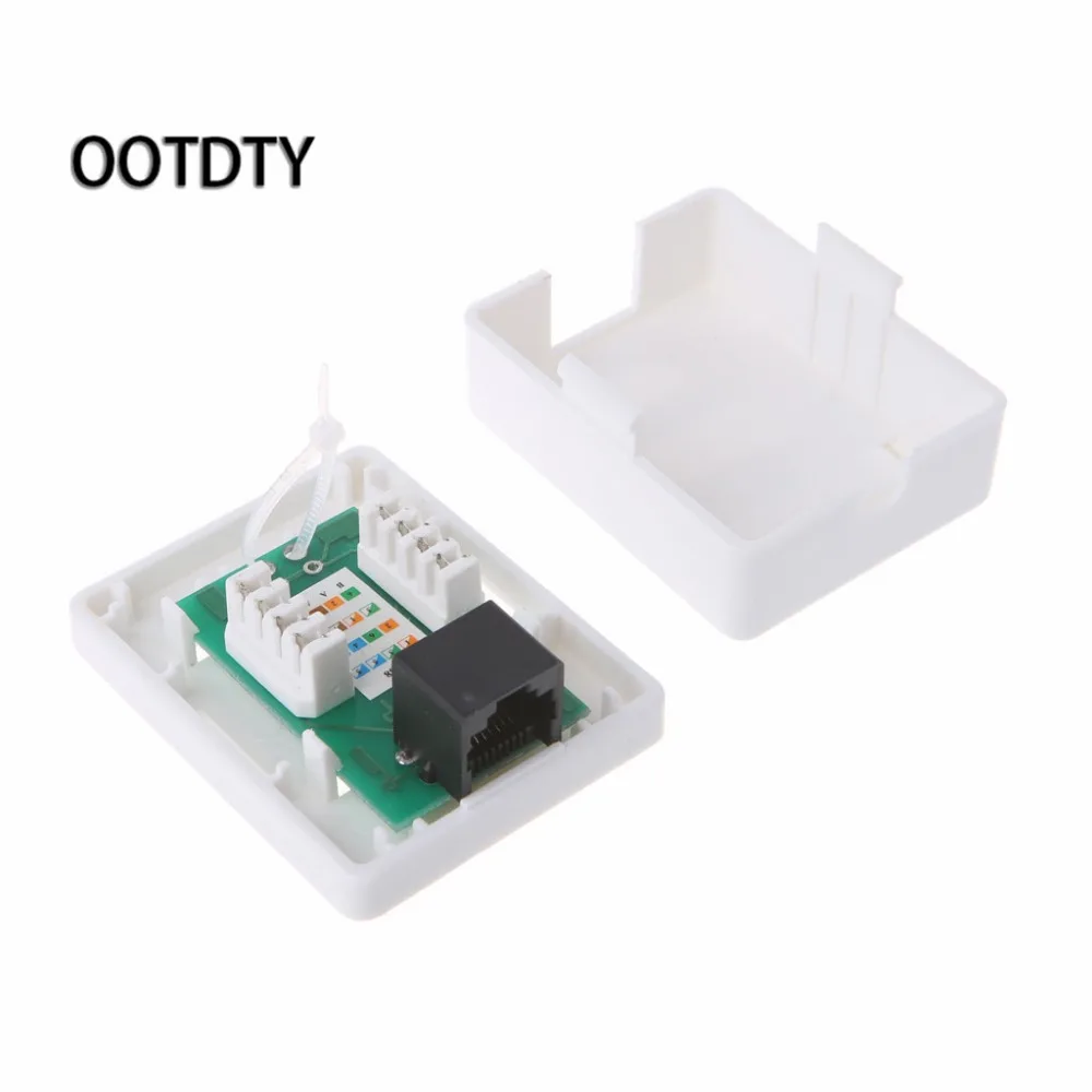 Cat6 RJ45 8P8C настенный блок сопряжения Jack адаптер UTP неэкранированный Однопортовый Настольный монтажный ящик белый