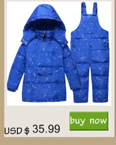 Winter Children Clothing Set Russia Baby Girl Snow Suit Sets Boy's Outdoor Sport Kids Down Coats Jackets+trousers-30degree