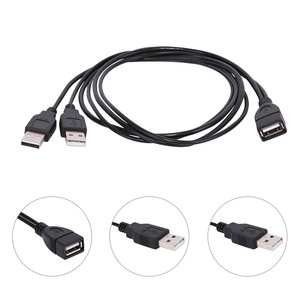 USB 2 0 A Женский до двойной Мужской концентратор адаптер питания Y сплиттер кабель
