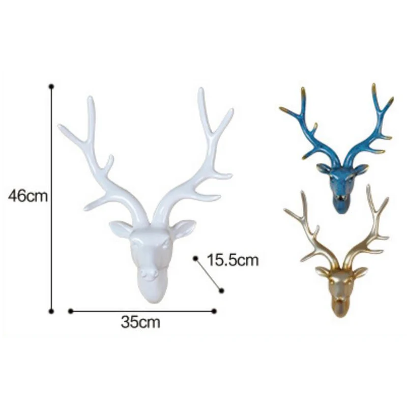 Полимерная настенная подвесная скульптура голова оленя украшения статуя фрески