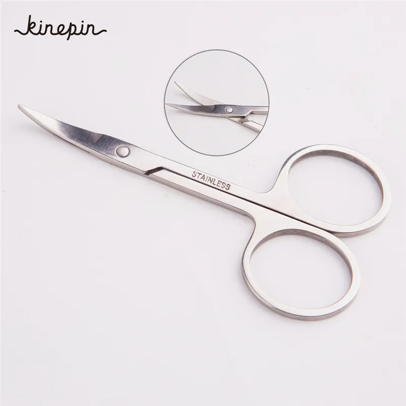 3Pcs/Lot Stainless Steel Round Tip Eyebrow Eyelash scissor+Tilted Nose Hair Scissors+Sharp Makeup Scissors|makeup scissors|eyelash scissorsround nose