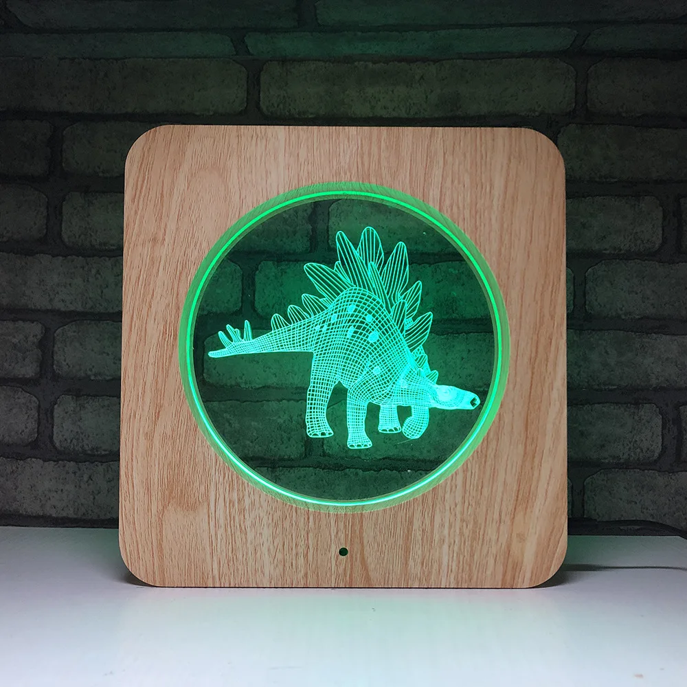 Фото Creative led desk lamp bedroom decoration touch 7 color wood grain 3D night light holiday gift dinosaur 1 Освещение Creative led desk lamp bedroom decoration touch 7 color wood grain 3D night light holiday gift dinosaur 1 Освещение