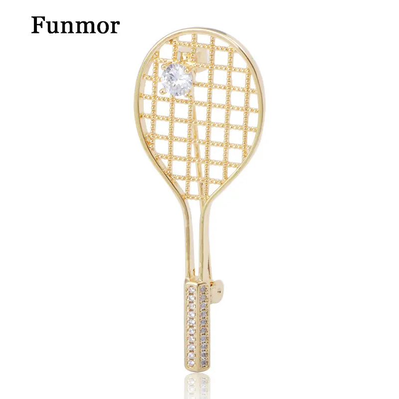 Женская/Мужская брошь для бадминтона Funmor Повседневная с фианитами лацкан