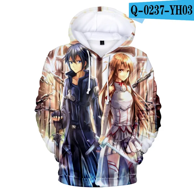 3dwy-220 3-20 years hoodies Sword Art Online 3d printed hoodie men/boys SAO Game sweatshirt harajuku streetwear Jacket coat Kids clothes - Цвет: 3dwy-220