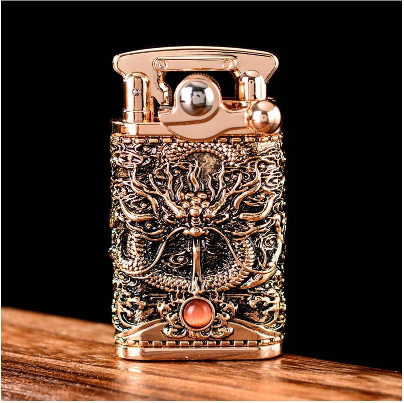 Керосиновая Зажигалка рокер броня дракон играть жемчуг Мужская Подарочная