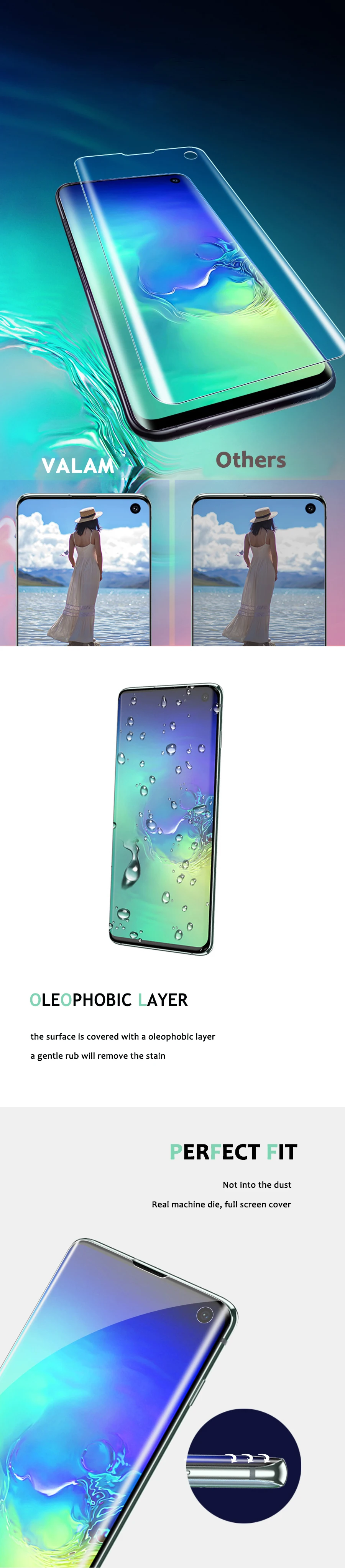VALAM высокотехнологичных полное покрытие Экран протектор для SamsungS7 S6edge S8 S9 S10 плюс полное покрытие назад пленка для Note8 Note9 задняя крышка