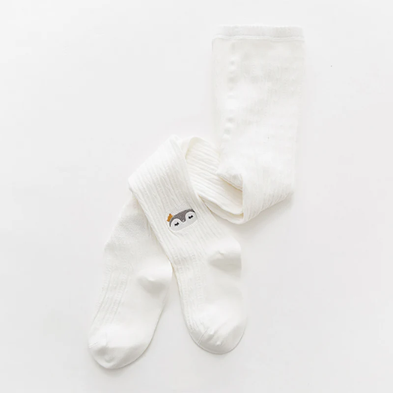 white penguin SLKMSWMDJ/новые хлопковые детские колготки для девочек на осень и зиму, 14 цветов, детские колготки с вышитыми героями мультфильмов для детей 1-12 лет, 1 предмет - Цвет: white penguin