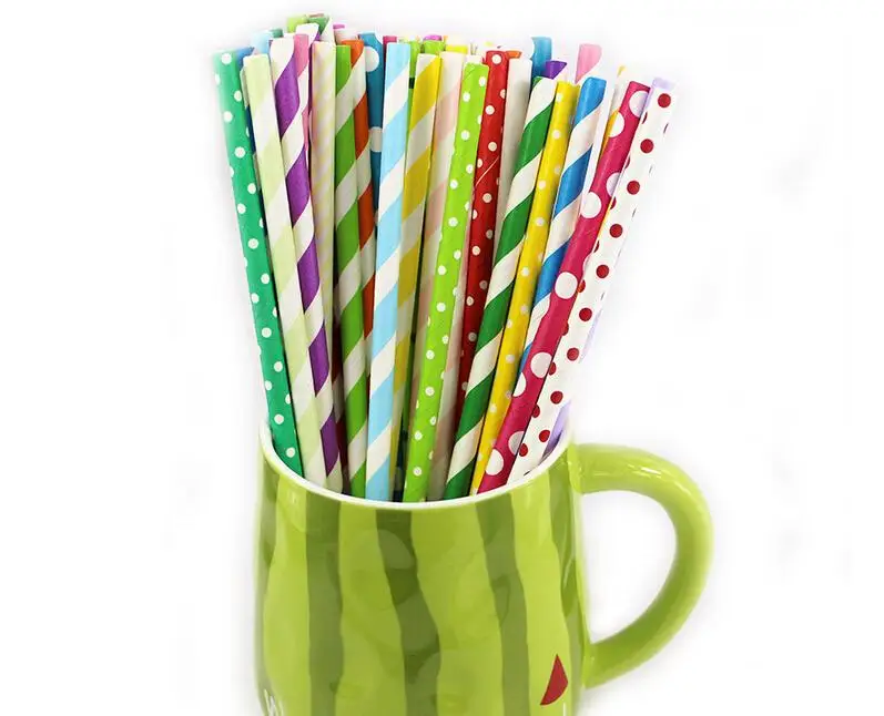 

2000pcs wholesale kinds of Multicolored drinking Paper Straws