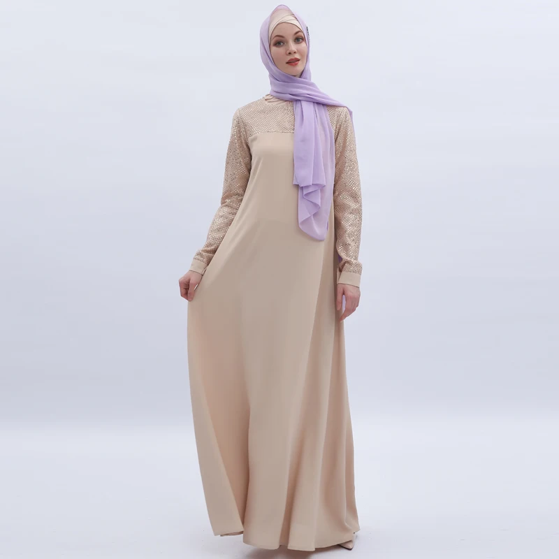 Vestidos Sequin Abaya Дубай длинное мусульманское хиджаб платье для женщин кафтан Elbise Eid турецкие платья халат Musulmane Longue
