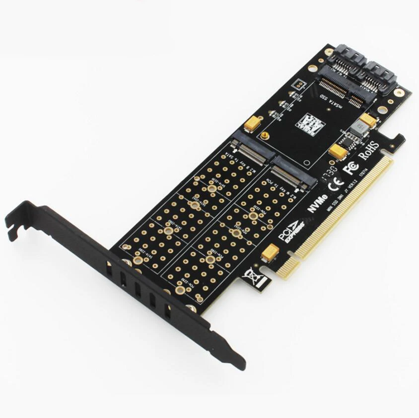 M.2 NVMe SSD NGFF к PCIE X16 адаптер M ключ B mSATA PCI Express 3 0 NVME M2 m.2 AHCI SATA в 1 конвертер Новый|Платы