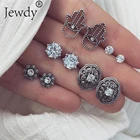 5 паркомпл. Фатимы Хамса в виде капель с кристаллами, серьги со шпилькой, для женщин, Boucle D'oreille Ювелирные изделия Ослепительная кубический циркон богемный Brincos