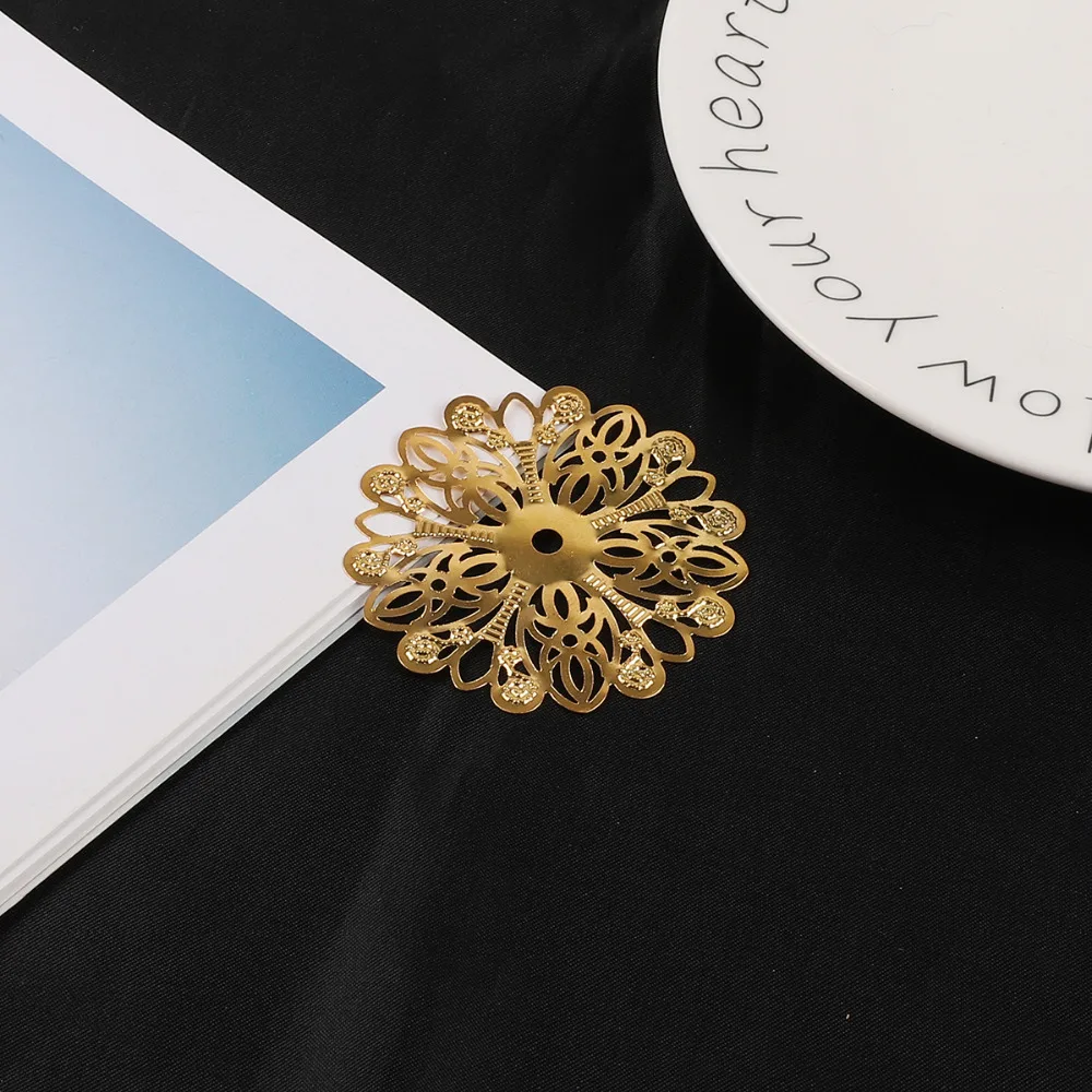 4pcs/lot Dia 5.2cm Gold/Rhodium Plated Tone Filigree Connectors Metal Craft Gift Decoration DIY Jewelry Making | Украшения и