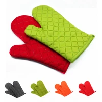 cotton oven mitts flame retardant quilted silicone coating heat resistant potholder gloves microwave oven glove for kitchen bbq