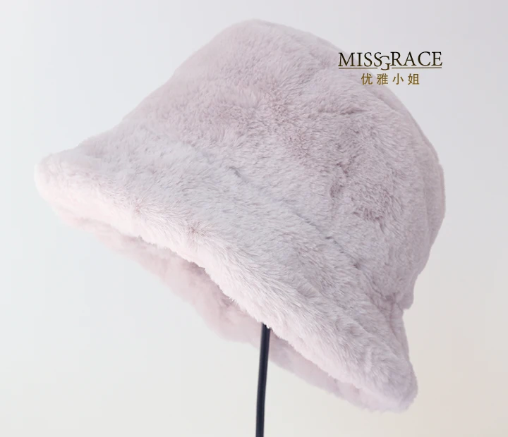 

Autumn and winter thermal thickening plush hat faux fur wool ear protector cap snow cap women's hat pocket hat