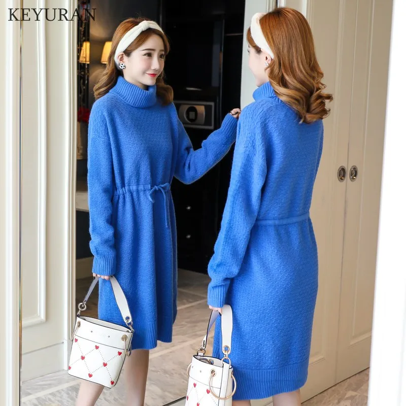 Pregnant Women Sweaters Dress Fashion 2018 Autumn Winter Turtleneck Knitted Soft Warm Loose Pregnancy Pullover Maternity Clothes | Мать и