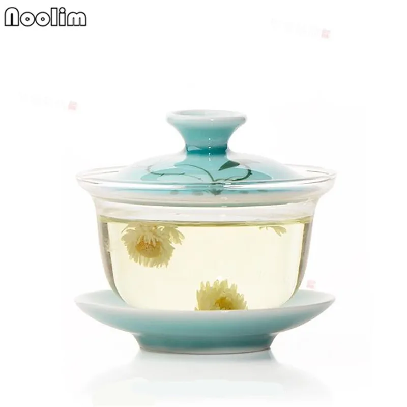 Ручная работа Китайский кунг фу Стекло Gaiwan офисные чайные чашки Высокое качество