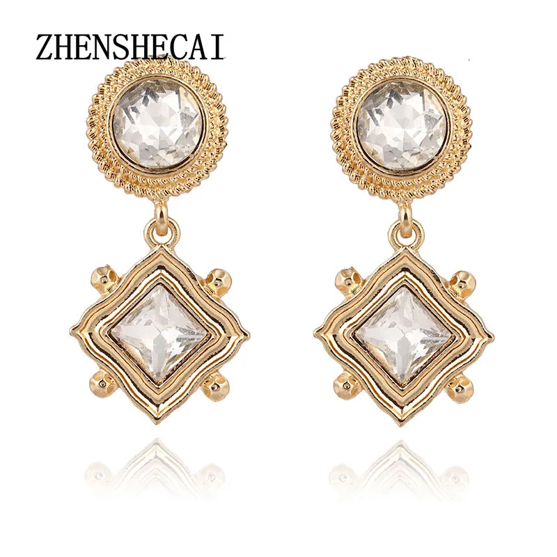 Длинные серьги кристалл золотой цвет женская свадебная люстра кулон свадебные