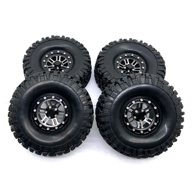 4 шт. 1 9 дюйма Beadlock Колесные диски и резиновые шины для 1/10 RC Rock Crawler Axial SCX10 RR10 AX10 Рейф