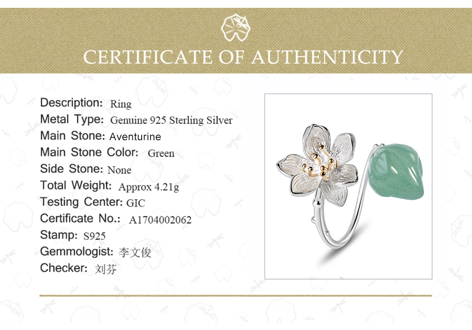 Lotus весело Настоящее серебро 925 пробы кольцо натуральный халцедон ручной работы дизайнер ювелирных украшений шелест лотоса цветок для Для женщин