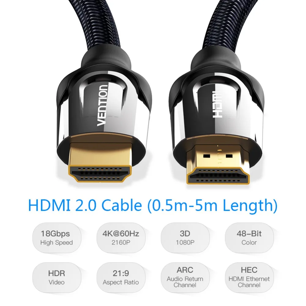 Vention Кабель HDMI к кабель 4 K 2 0 3D 60FPS для сплиттера ТВ ЖК-дисплея ноутбука PS3 проектор