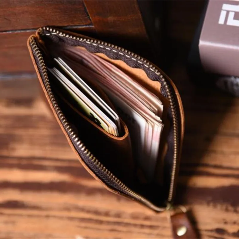 Кошелек из натуральной кожи на молнии для мужчин и женщин|purse male|purse mencard purse |