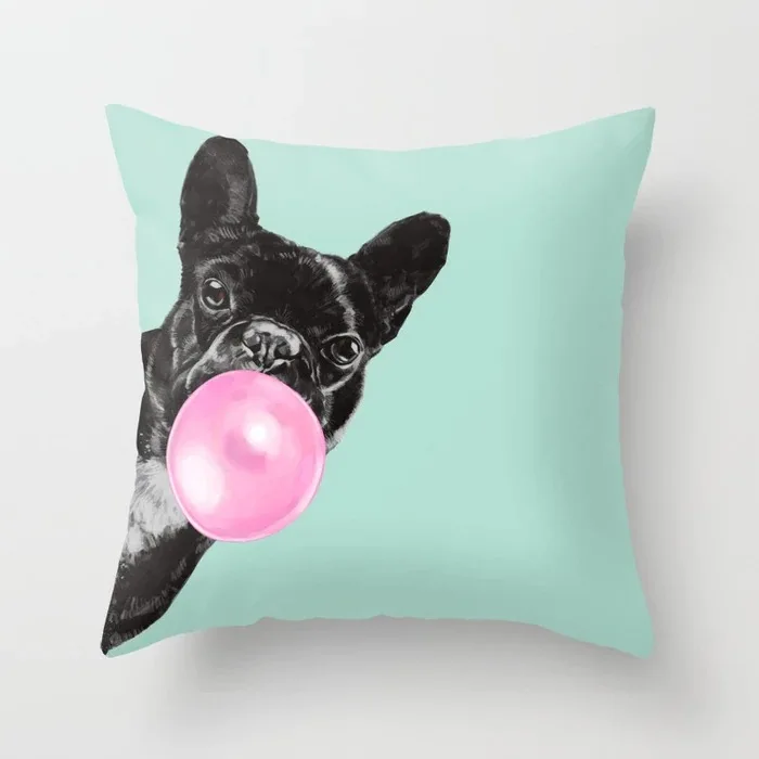 Мультфильм Любовь Сердце Животные Жираф собака свинка Подушка Чехол Наволочка