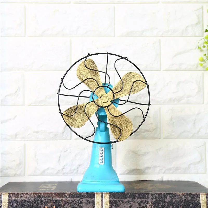 Винтаж Стиль Смола ремесло вентилятор Модель якоря на день рождения Настольный