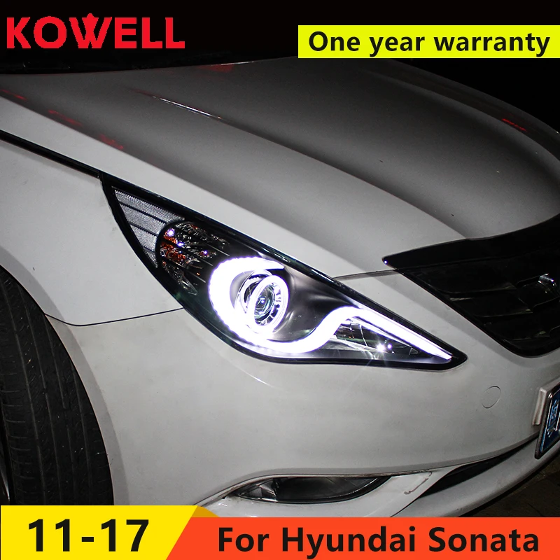 KOWELL автомобильный Стайлинг для hyundai Sonata фары 2011- Sonata 8 светодиодный фары DRL Bi Xenon объектив Высокий Низкий луч парковка туман
