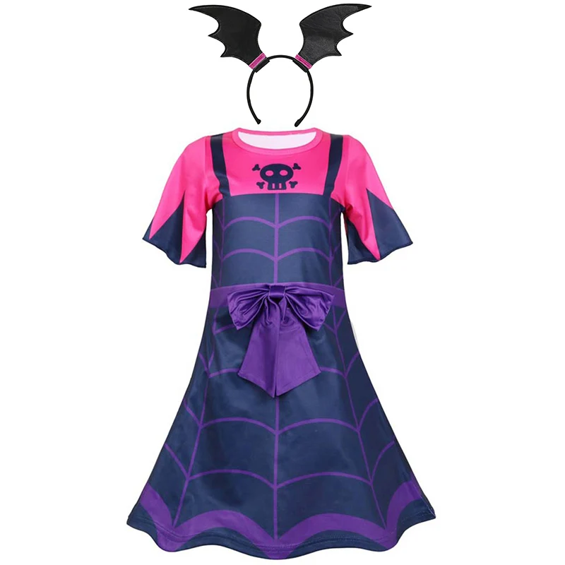 04 with Headband Одежда для девочек Vampirina костюм вампира Косплэй Детские платья для вечеринки на Хэллоуин; Карнавальный костюм для детей модные вечерние платья для девочек; уличная одежда - Цвет: 04 with Headband
