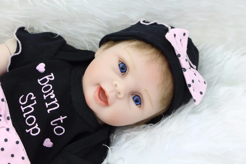 

bebe doll reborn 55cm Silicone reborn baby doll adorable Lifelike toddler Bonecas girl kid menina de silicone bonecas